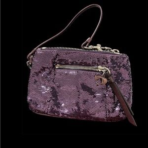Coach EUC Purple Sequin Crossbody Bag